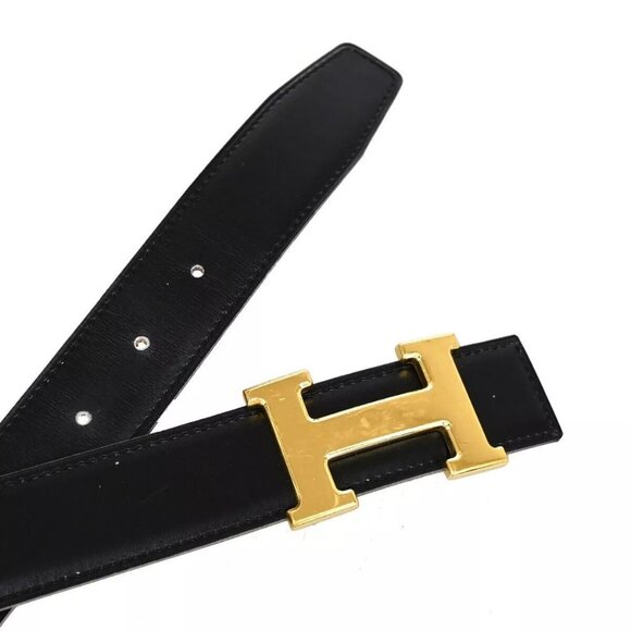 HERMES H Logo Constance Reversible Buckle Belt Leather Black Brown 85RH305 - Picture 12 of 12